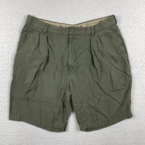 Tommy‎ Bahama Shorts Mens 38 Green Silk Relax Casual Vacation Preppy Golf Travel